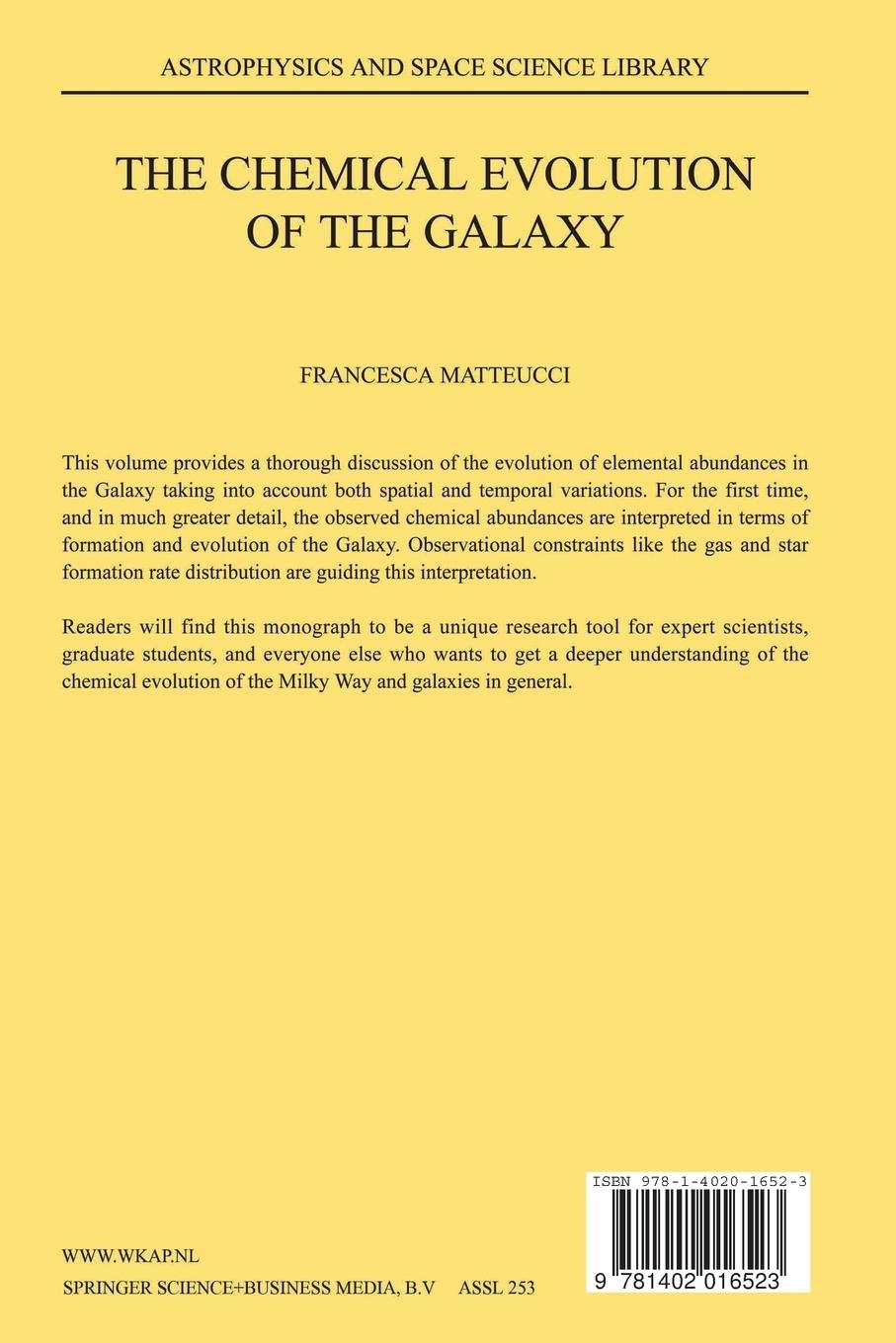 Rückseitencover The Chemical Evolution of the Galaxy