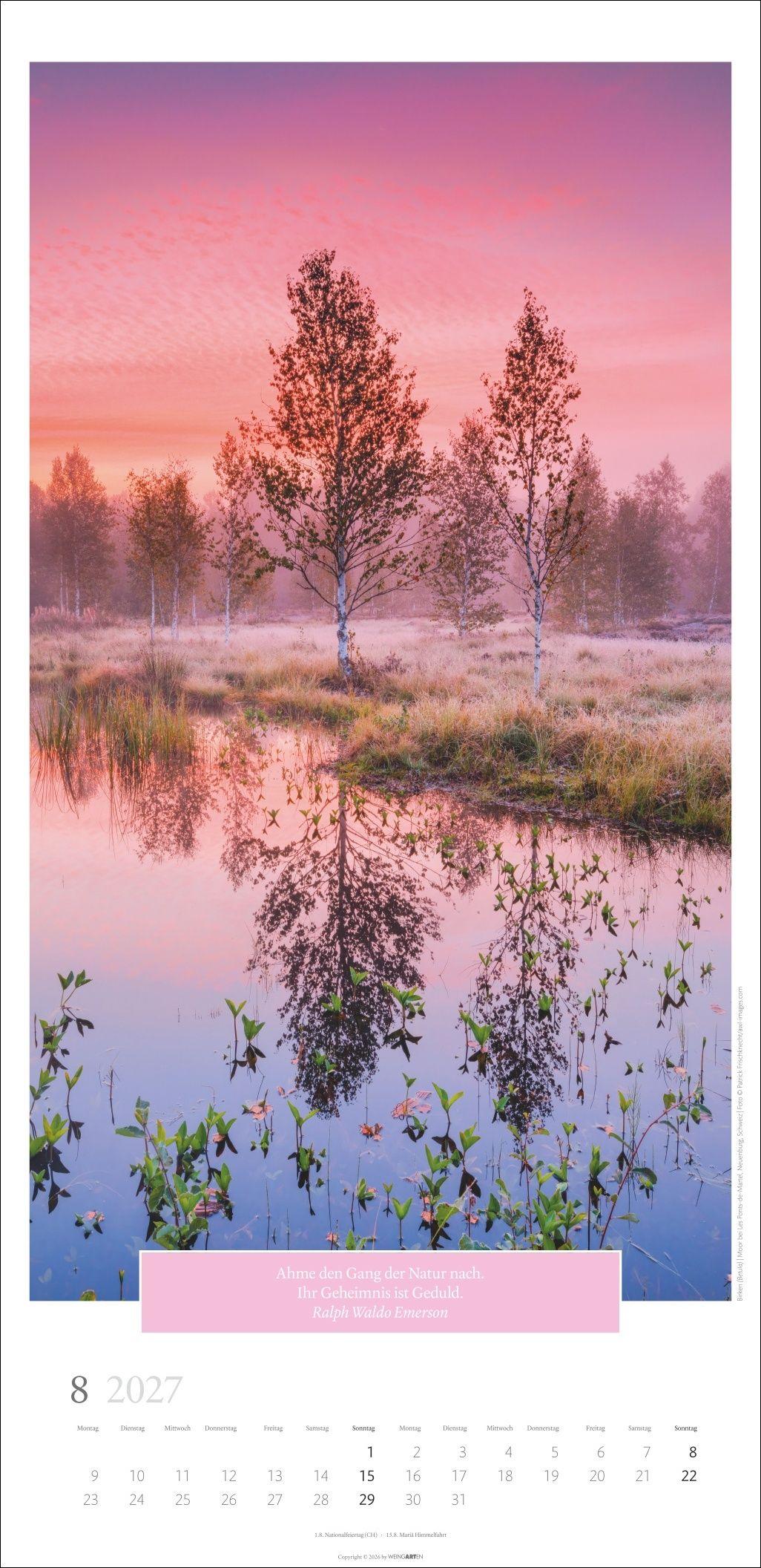 Beispielinhalt (Bild) Wunderwelt der Bäume Kalender 2027