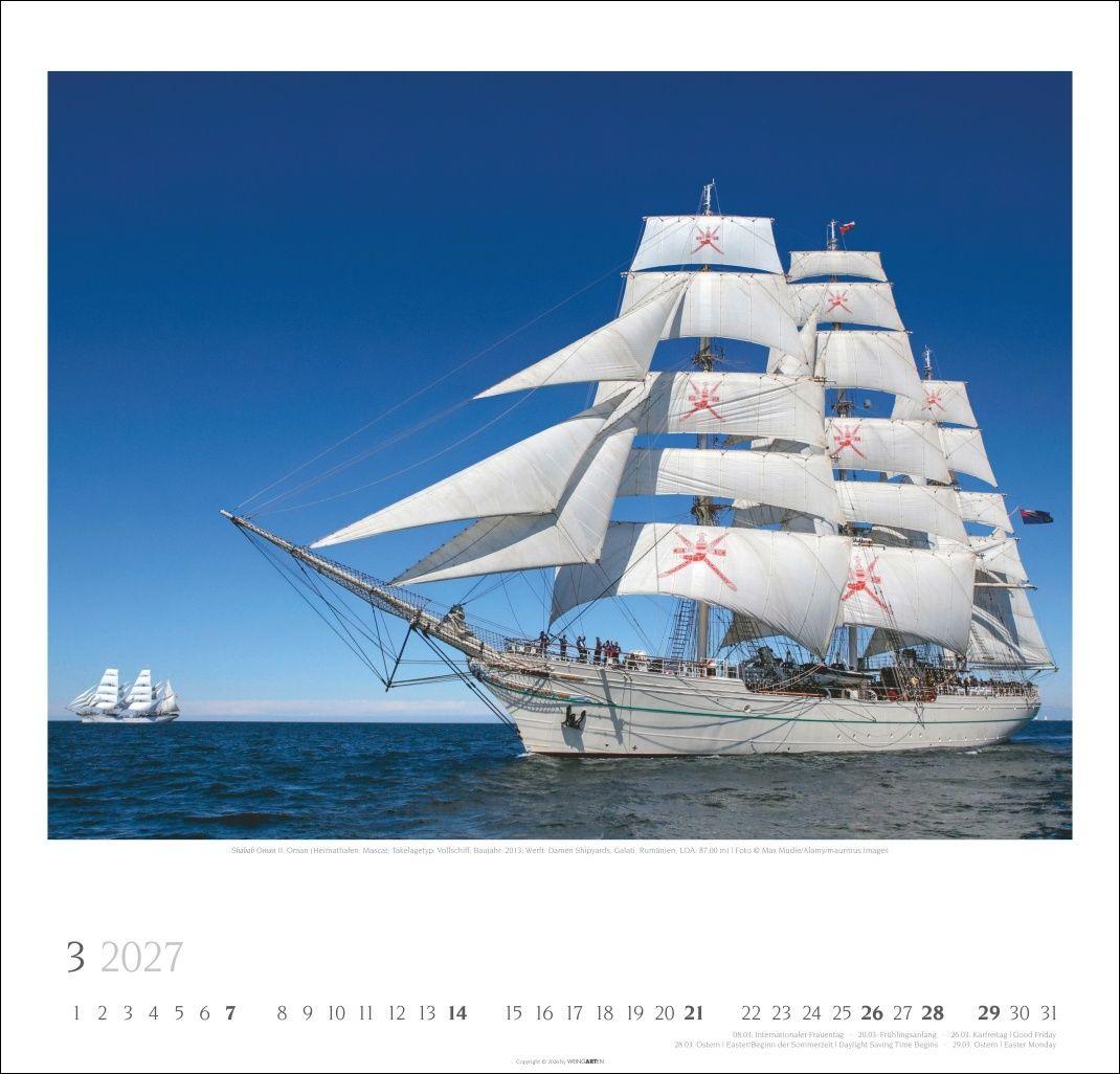 Beispielinhalt (Bild) Tall Ships Kalender 2027