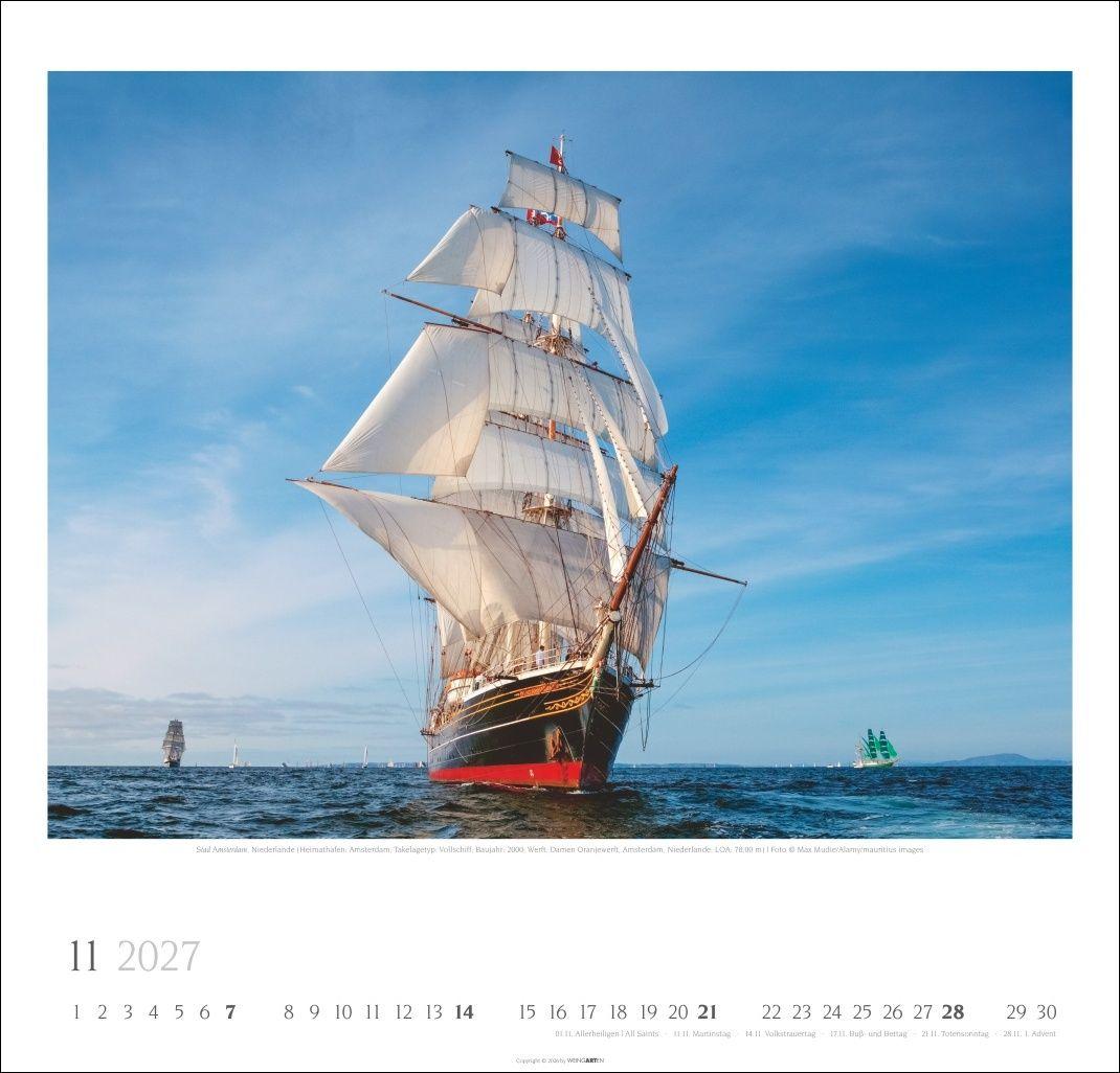 Beispielinhalt (Bild) Tall Ships Kalender 2027