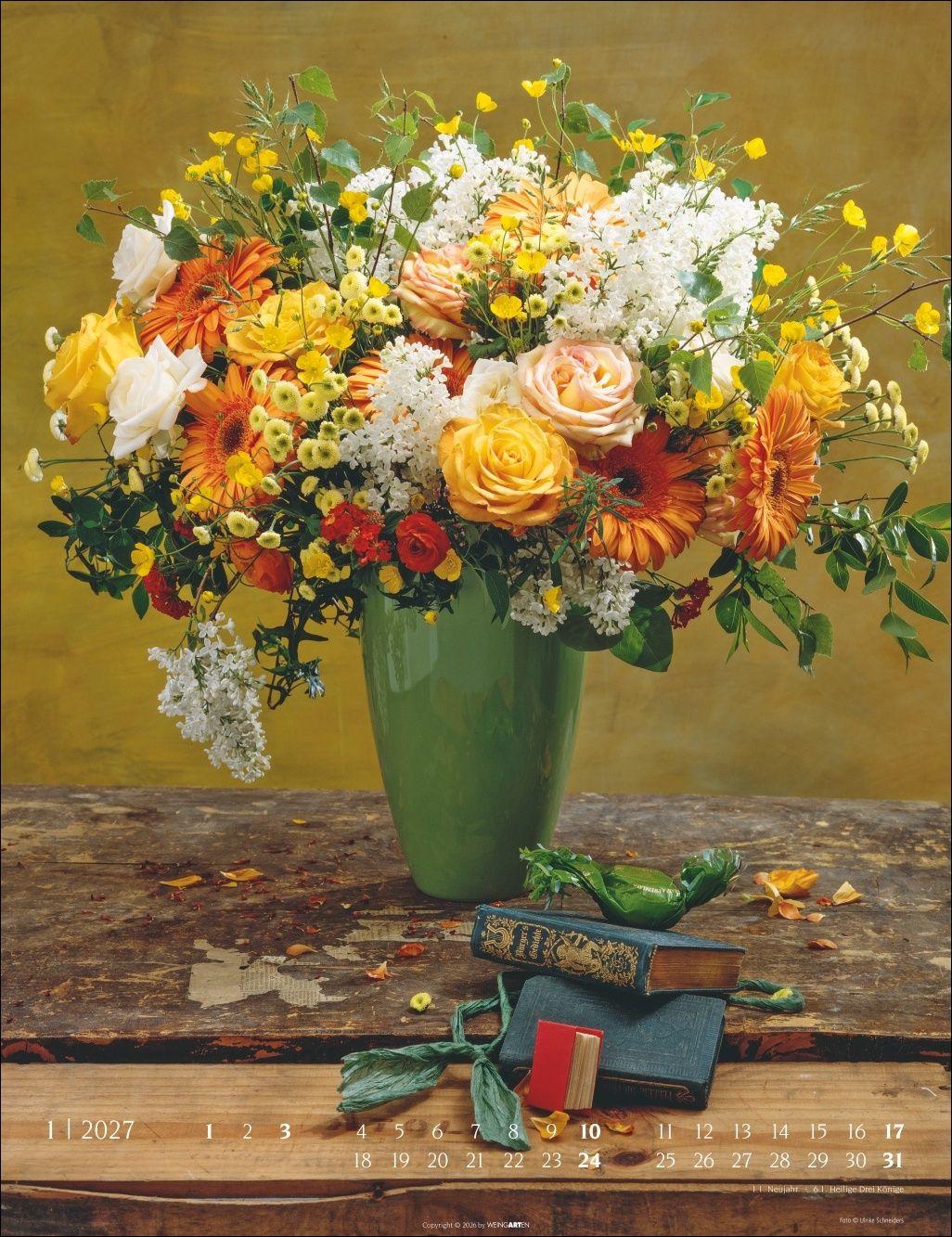 Beispielinhalt (Bild) Die schönsten Blumensträuße Kalender 2027