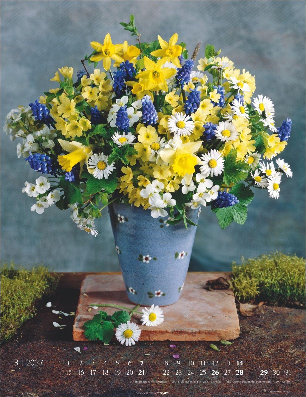 Beispielinhalt (Bild) Die schönsten Blumensträuße Kalender 2027