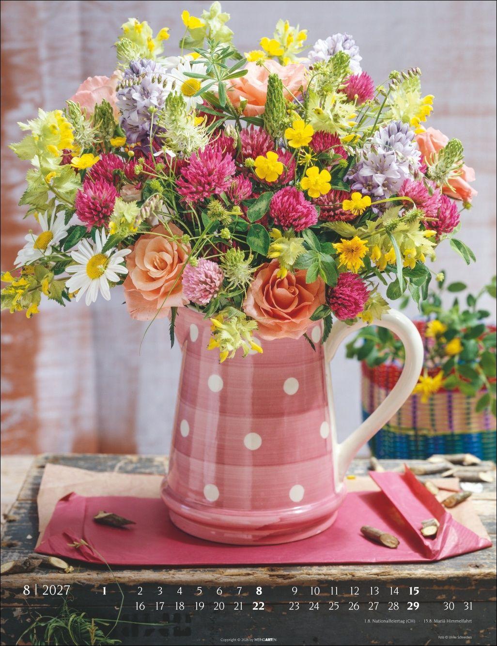 Beispielinhalt (Bild) Die schönsten Blumensträuße Kalender 2027