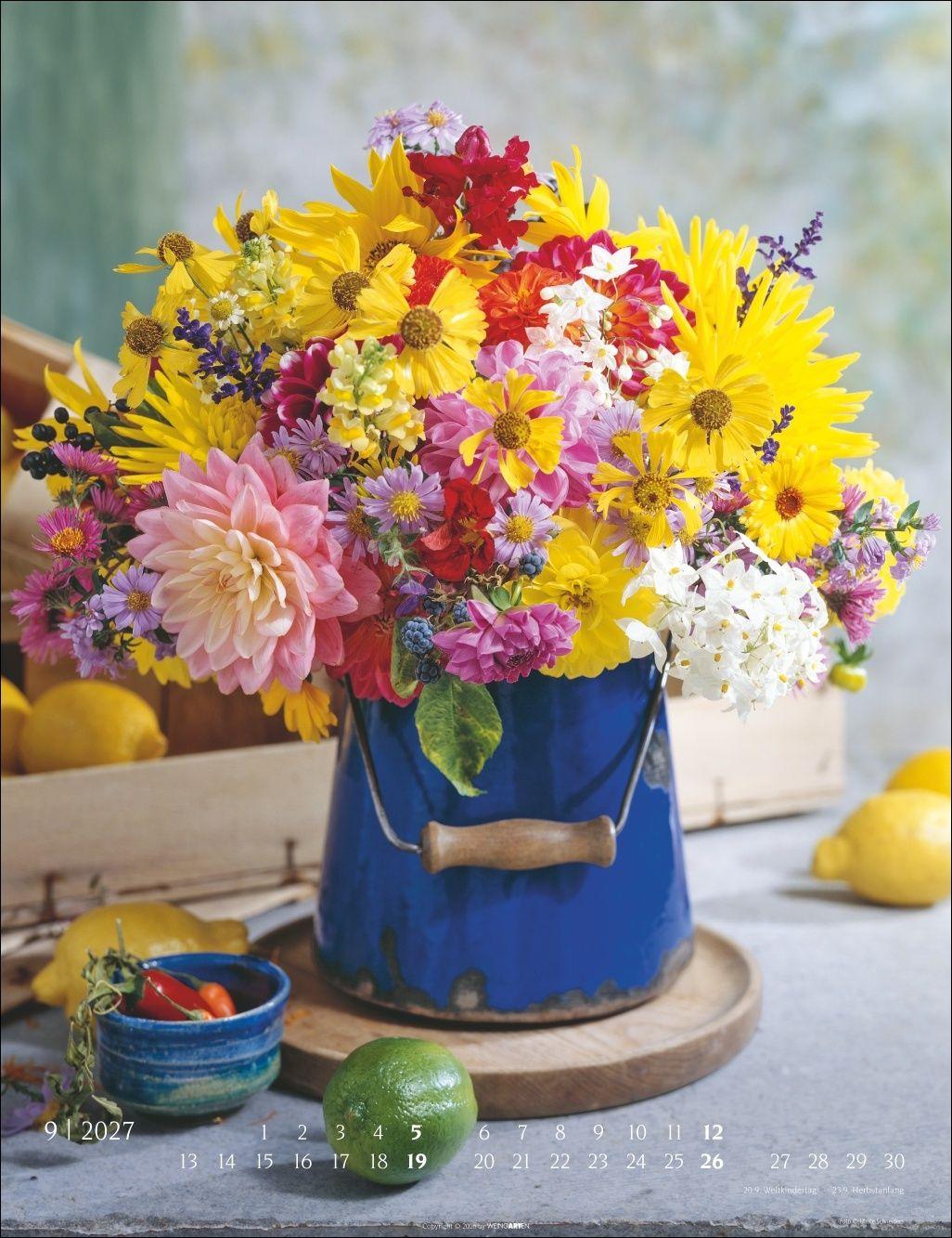 Beispielinhalt (Bild) Die schönsten Blumensträuße Kalender 2027