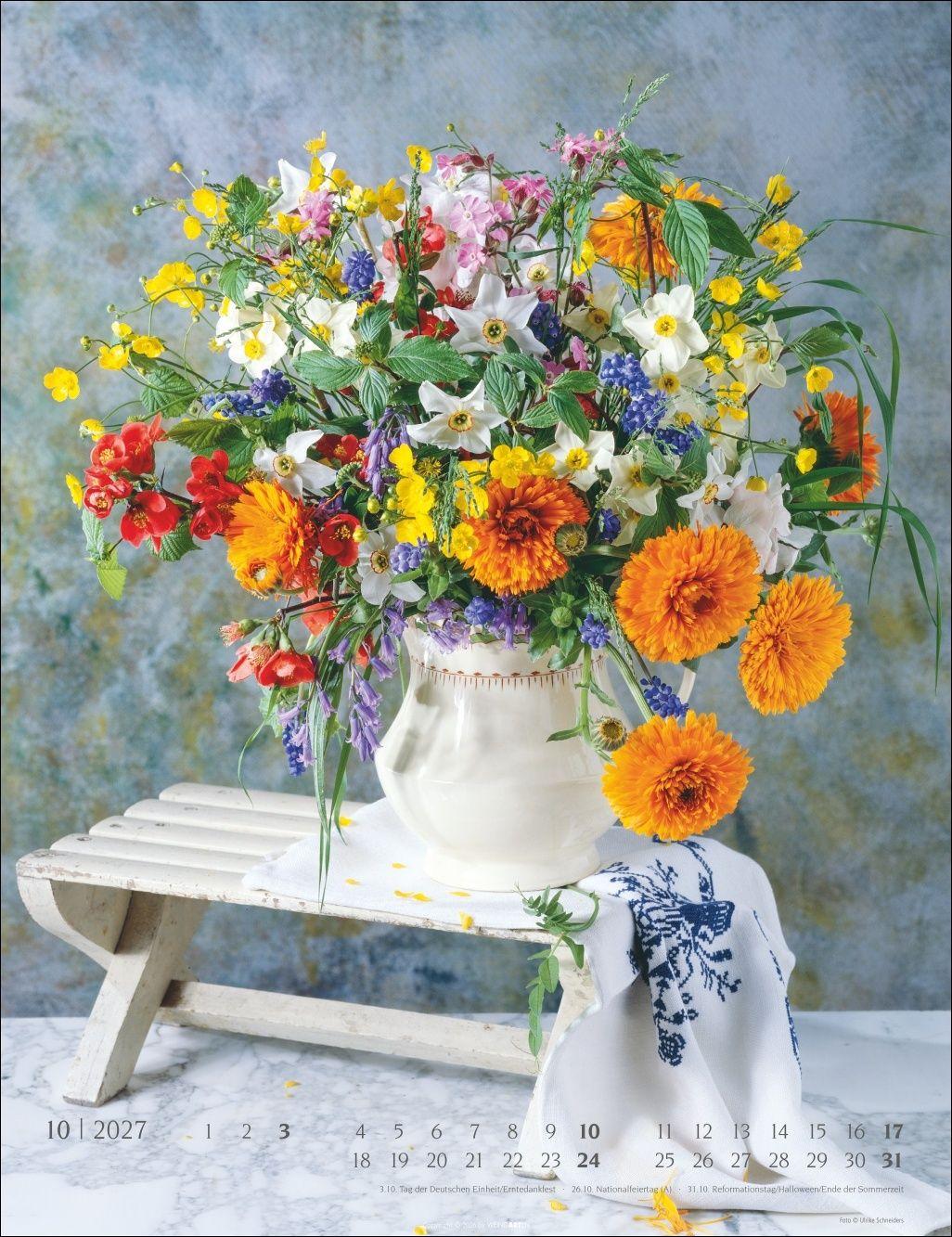 Beispielinhalt (Bild) Die schönsten Blumensträuße Kalender 2027