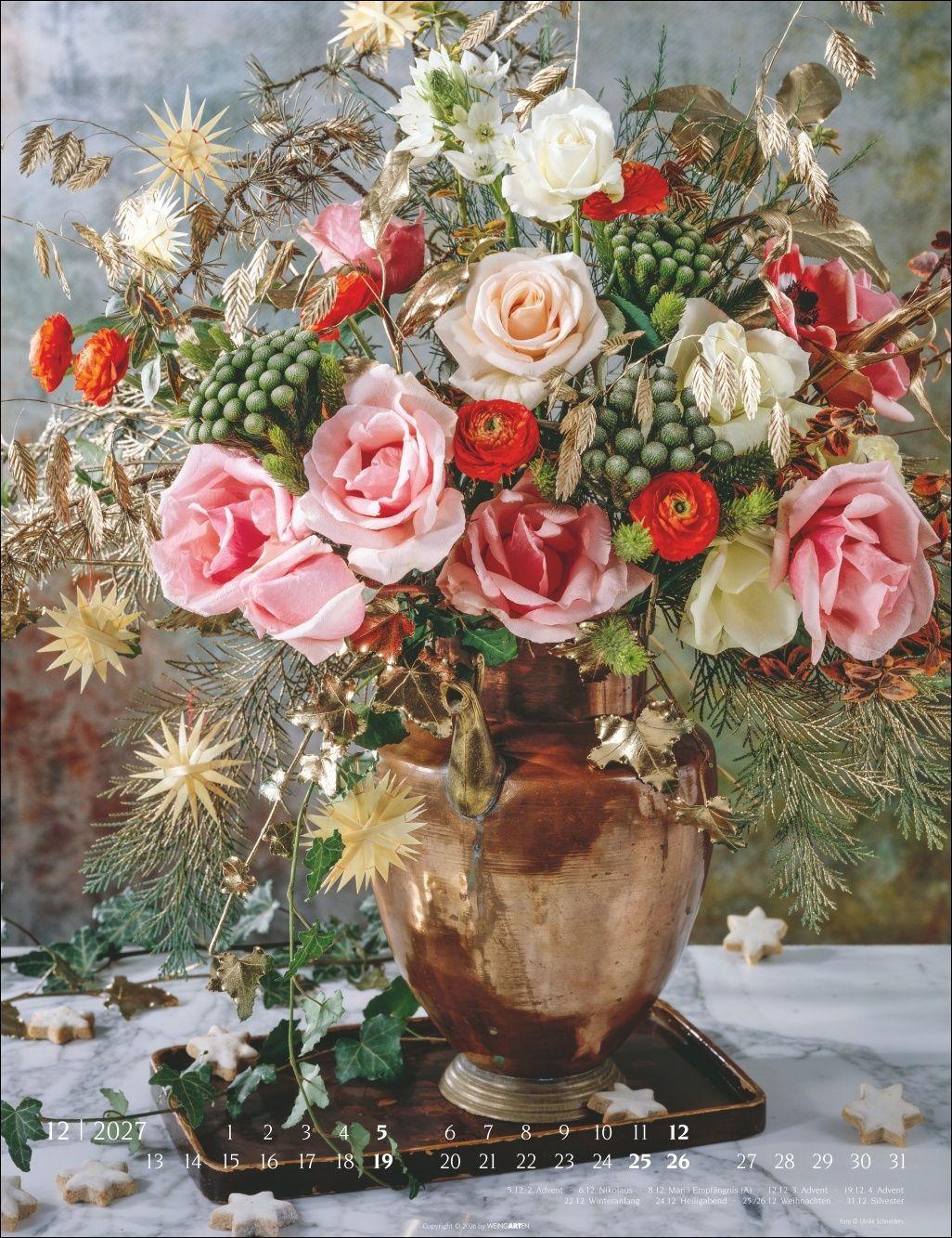 Beispielinhalt (Bild) Die schönsten Blumensträuße Kalender 2027