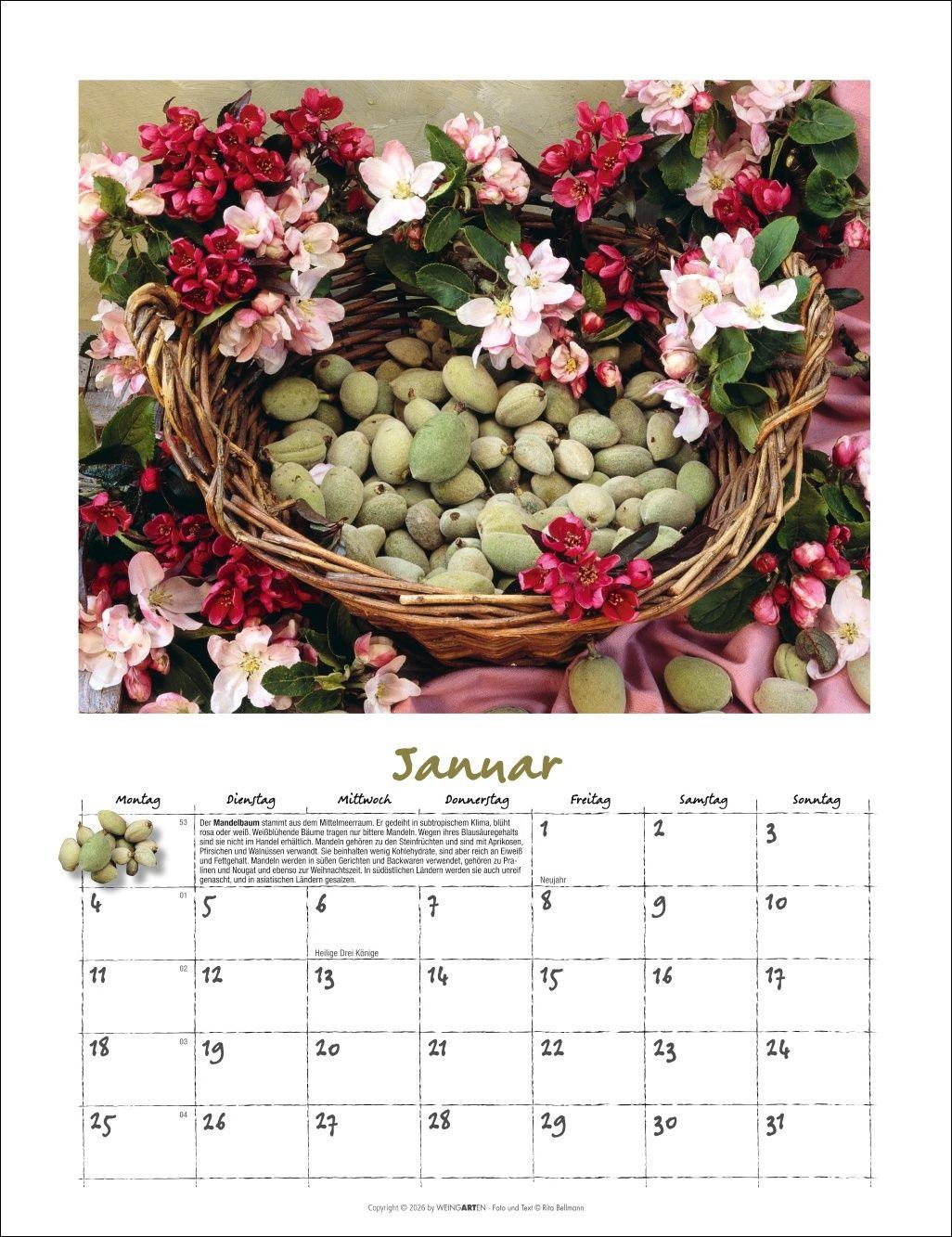 Beispielinhalt (Bild) Augenschmaus Kalender 2027 - Gewürze und Kräuter rund ums Jahr