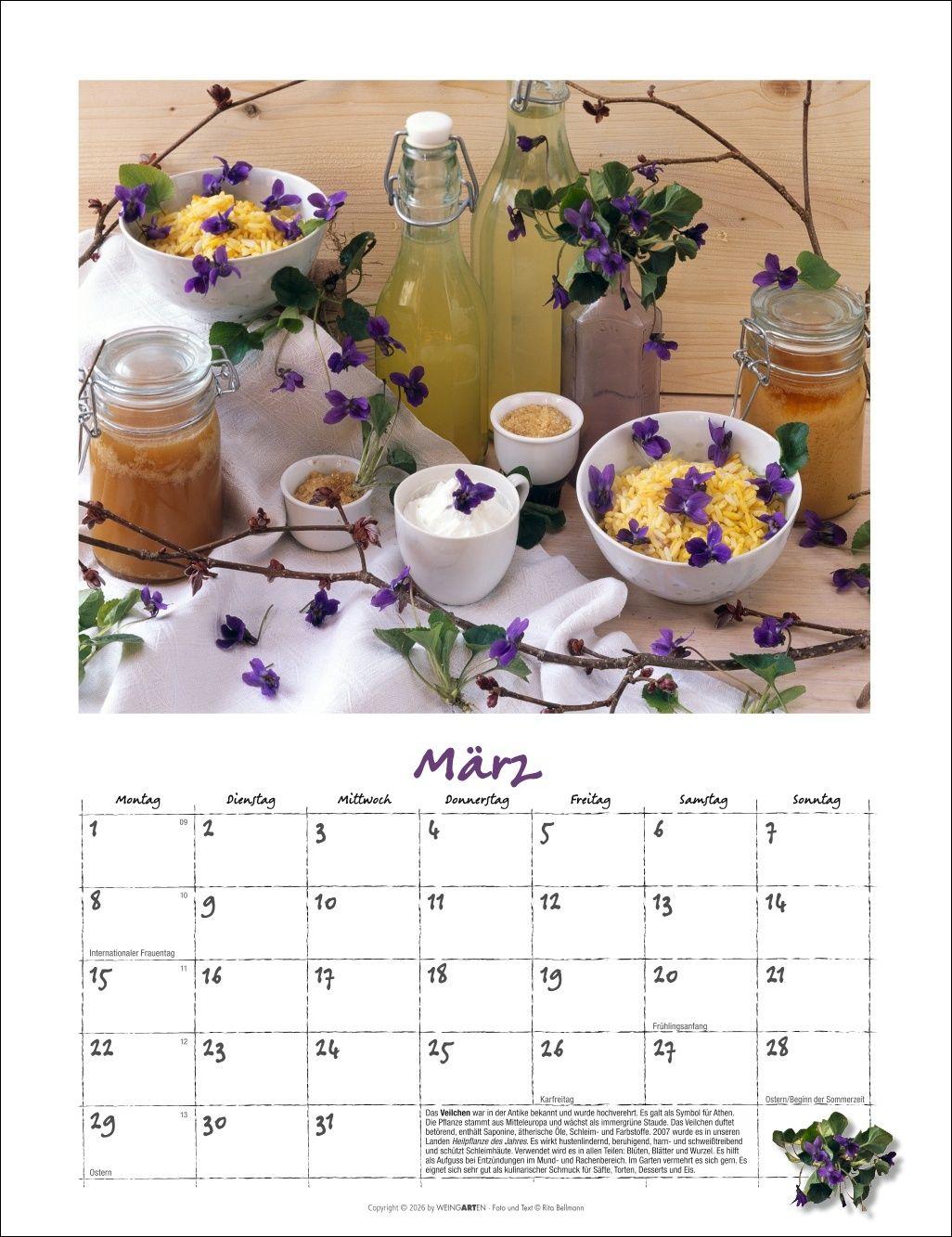 Beispielinhalt (Bild) Augenschmaus Kalender 2027 - Gewürze und Kräuter rund ums Jahr