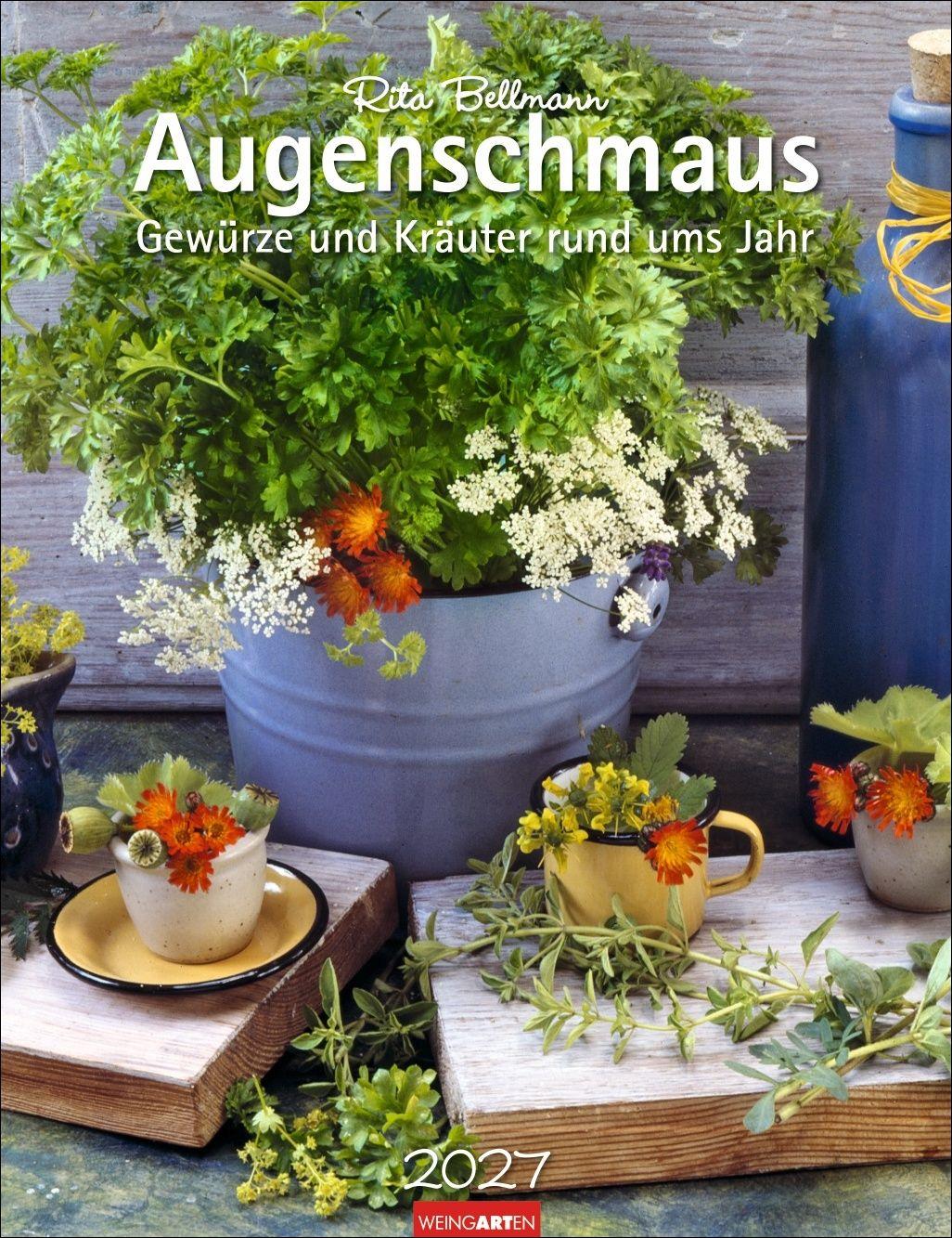 Vorderes Coverbild Augenschmaus Kalender 2027 - Gewürze und Kräuter rund ums Jahr