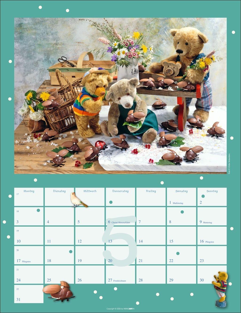 Beispielinhalt (Bild) Teddybären Kalender 2027