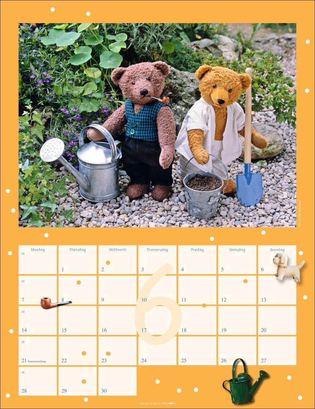 Beispielinhalt (Bild) Teddybären Kalender 2027
