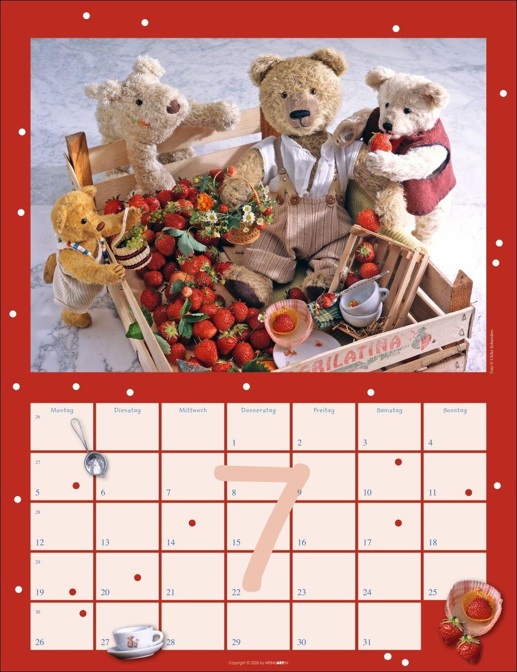 Beispielinhalt (Bild) Teddybären Kalender 2027
