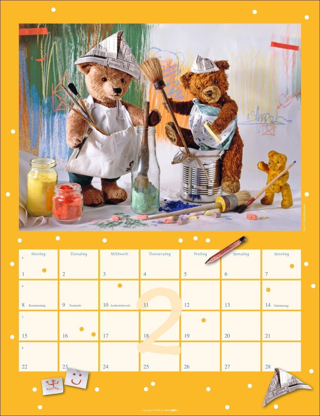 Beispielinhalt (Bild) Teddybären Kalender 2027