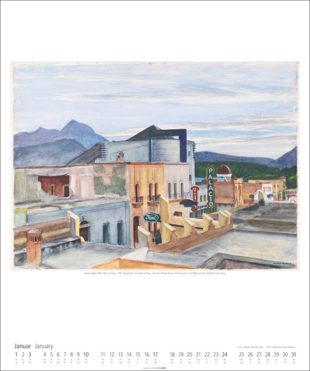 Beispielinhalt (Bild) Edward Hopper Kalender 2027