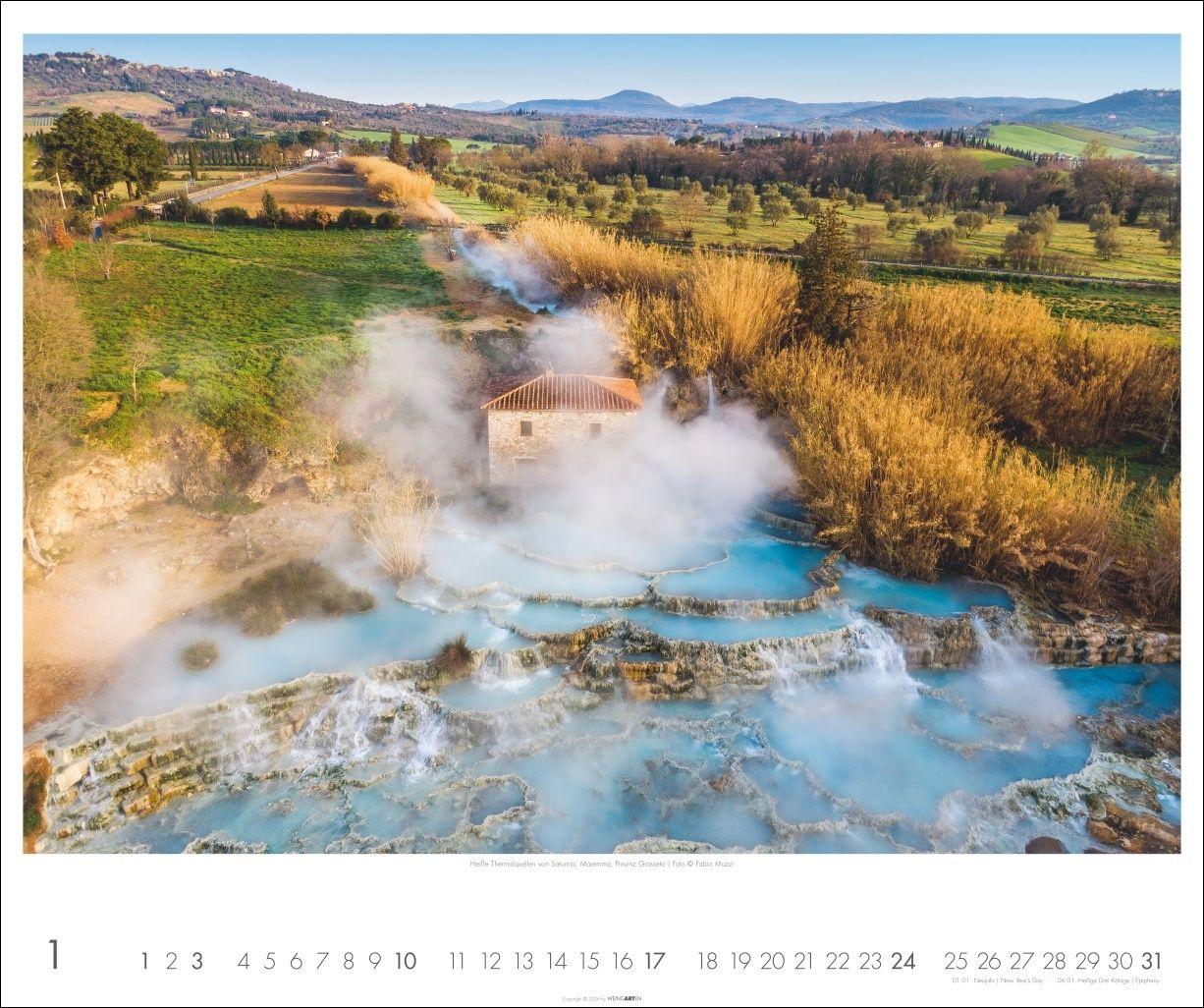 Beispielinhalt (Bild) Toskana Kalender 2027 - Zypressen und das Licht des Südens