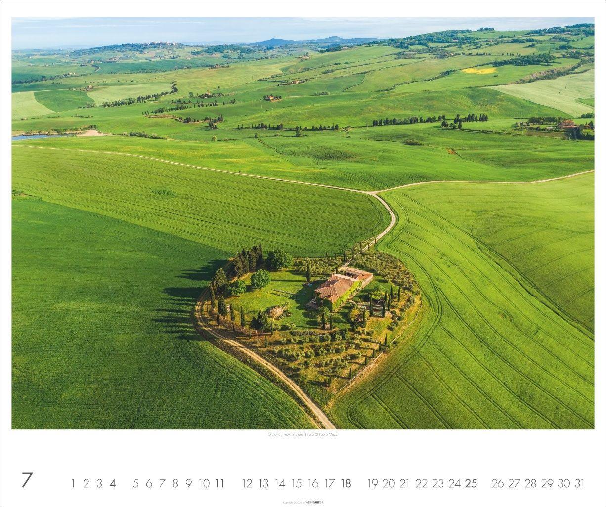 Beispielinhalt (Bild) Toskana Kalender 2027 - Zypressen und das Licht des Südens
