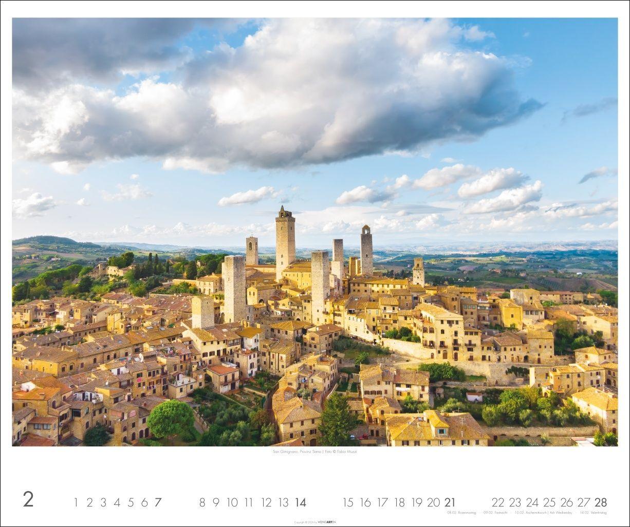 Beispielinhalt (Bild) Toskana Kalender 2027 - Zypressen und das Licht des Südens