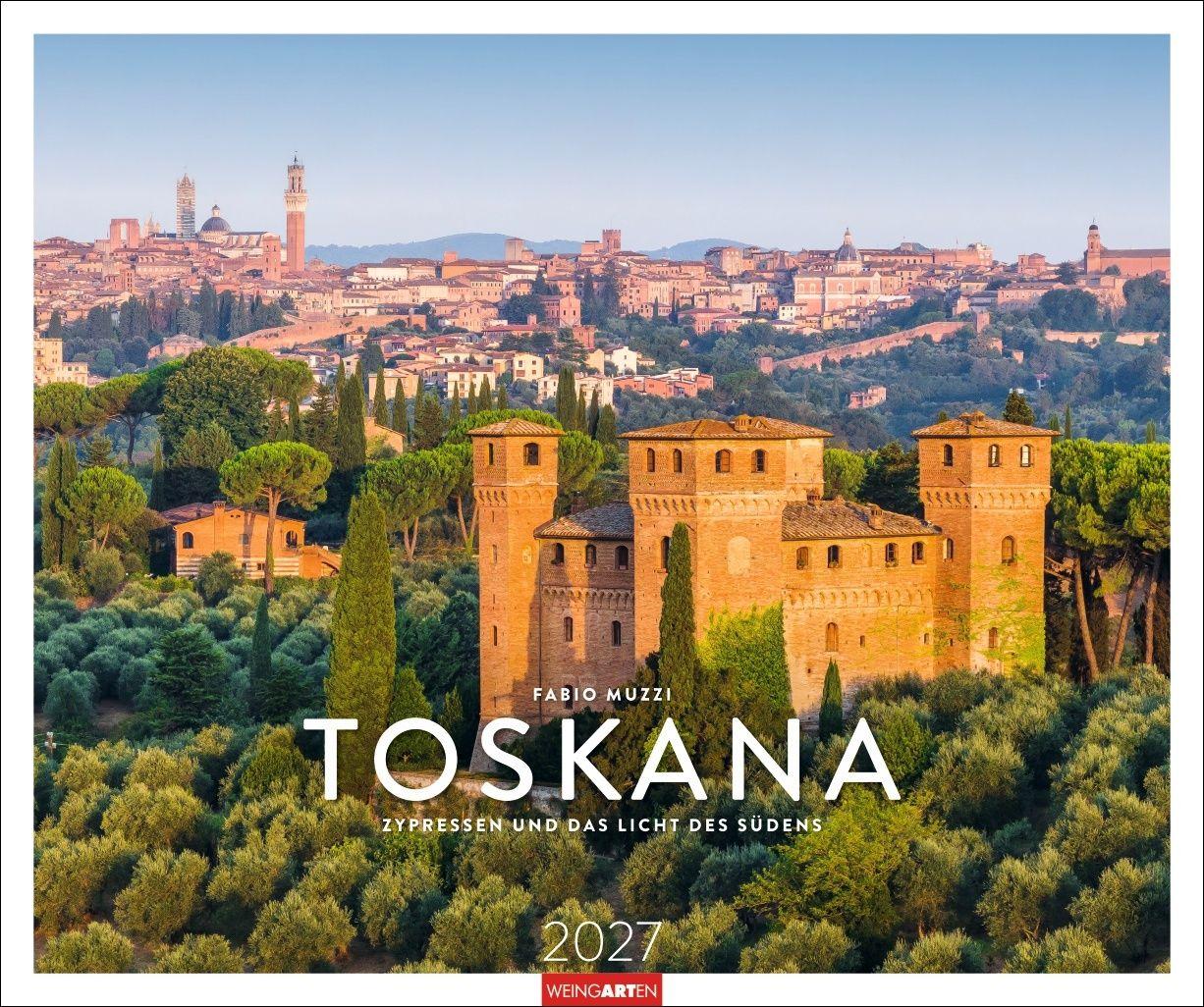 Vorderes Coverbild Toskana Kalender 2027 - Zypressen und das Licht des Südens