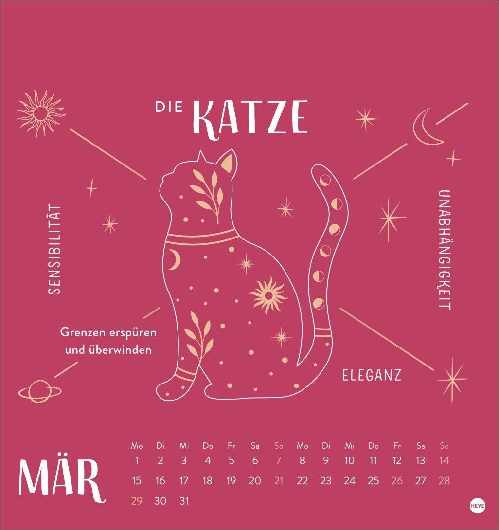 Beispielinhalt (Bild) Krafttiere Postkartenkalender 2027
