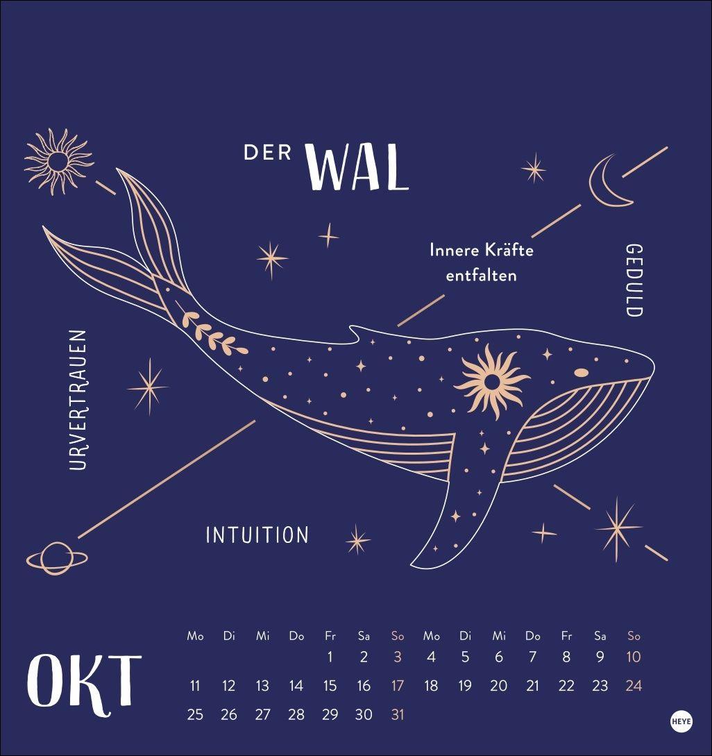 Beispielinhalt (Bild) Krafttiere Postkartenkalender 2027