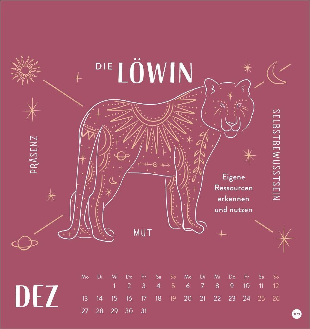 Beispielinhalt (Bild) Krafttiere Postkartenkalender 2027