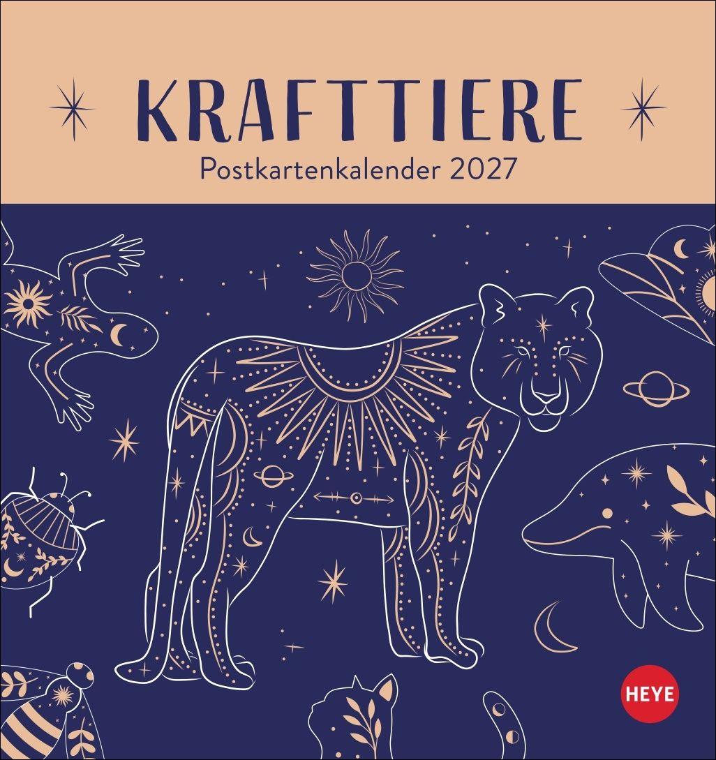 Vorderes Coverbild Krafttiere Postkartenkalender 2027