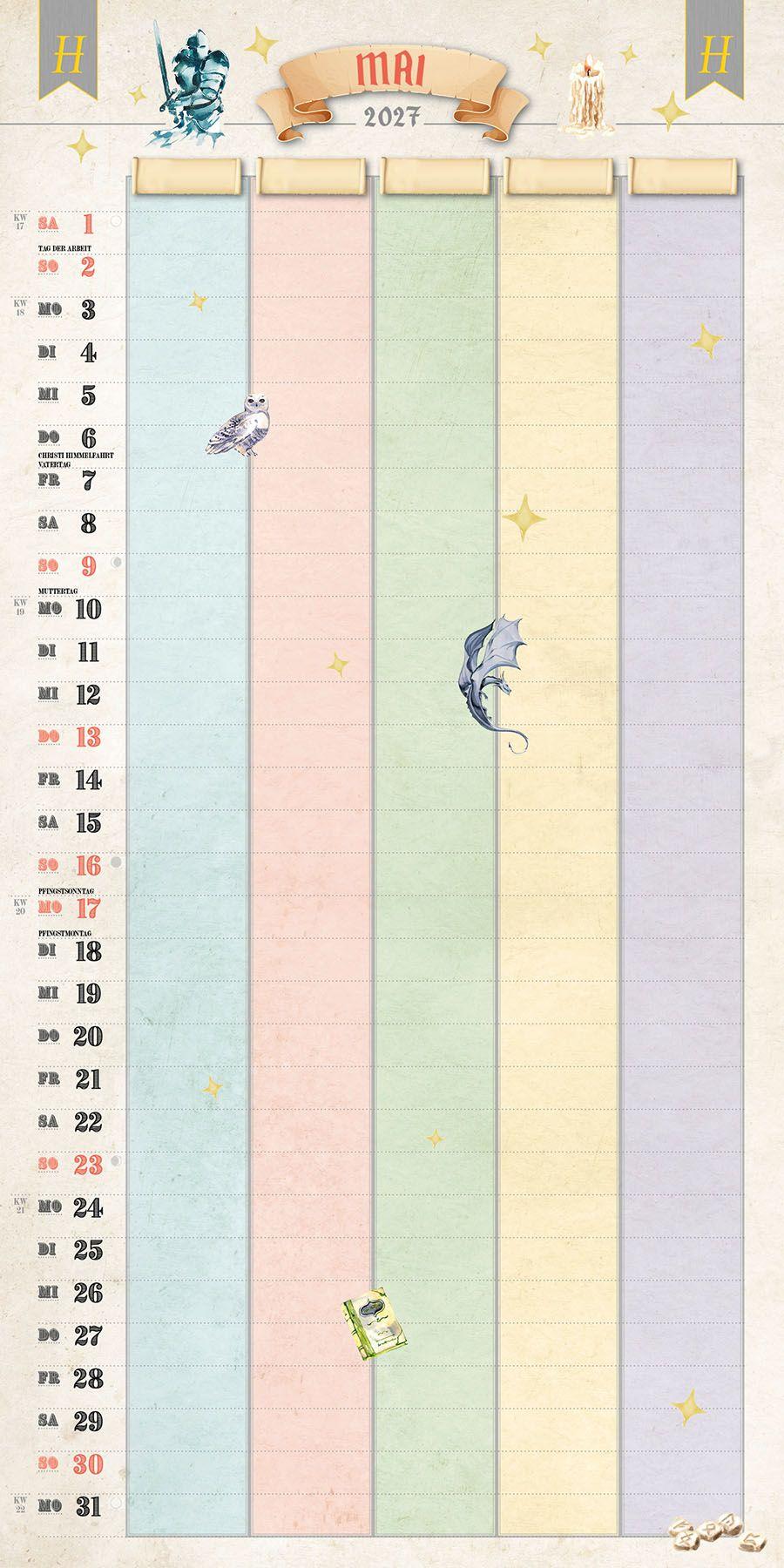 Beispielinhalt (Bild) Der große inoffizielle Familienplaner für Potterheads Kalender 2027