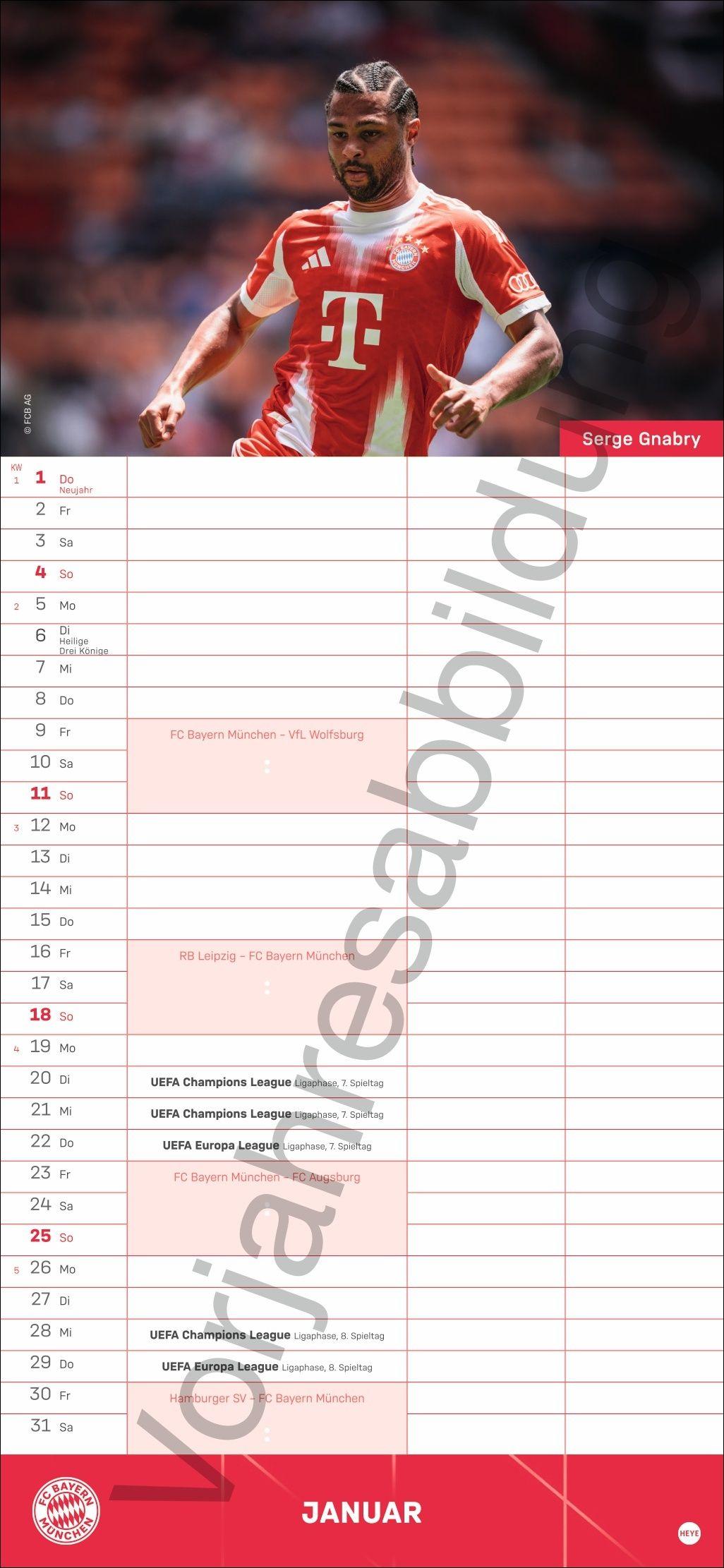 Beispielinhalt (Bild) FC Bayern München Fanplaner 2027