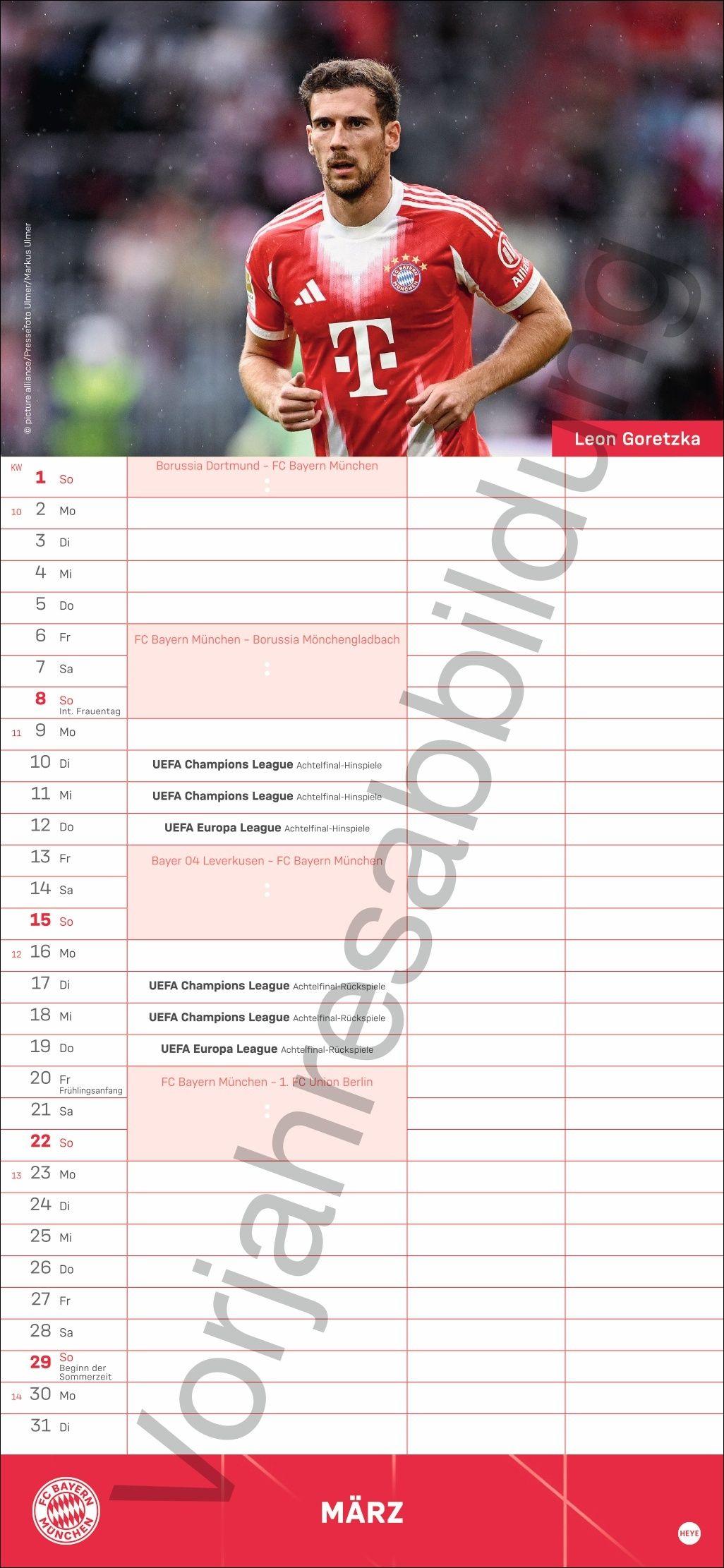 Beispielinhalt (Bild) FC Bayern München Fanplaner 2027