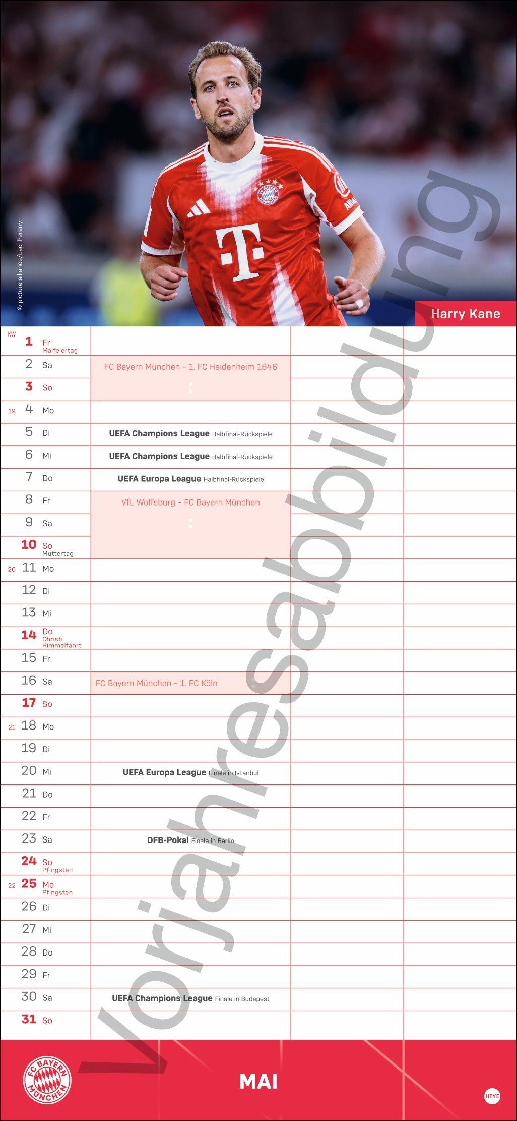 Beispielinhalt (Bild) FC Bayern München Fanplaner 2027