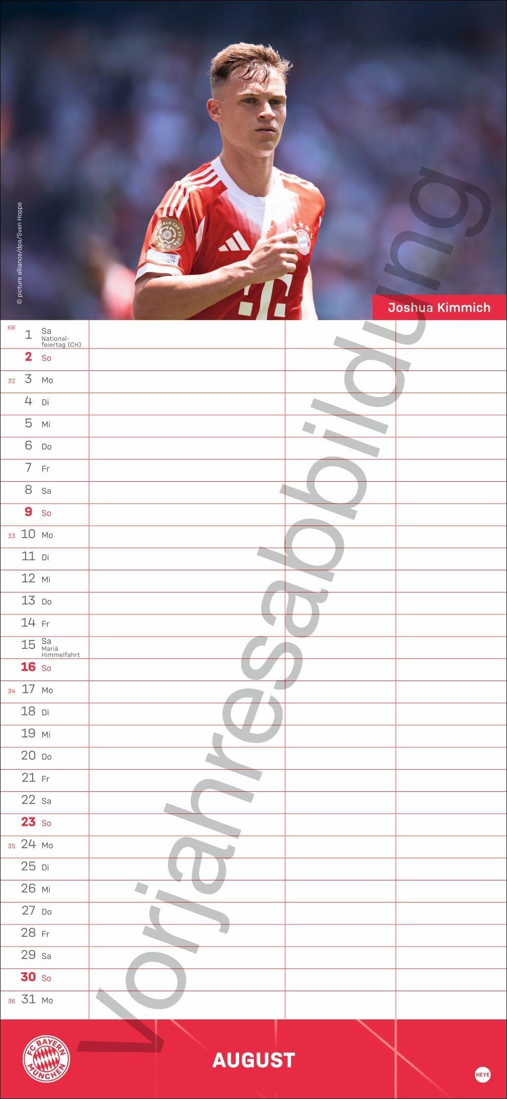 Beispielinhalt (Bild) FC Bayern München Fanplaner 2027