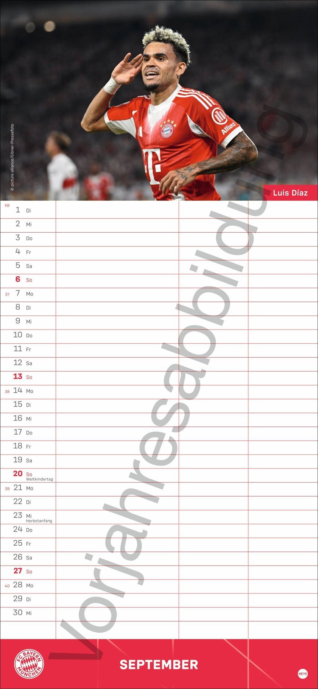 Beispielinhalt (Bild) FC Bayern München Fanplaner 2027