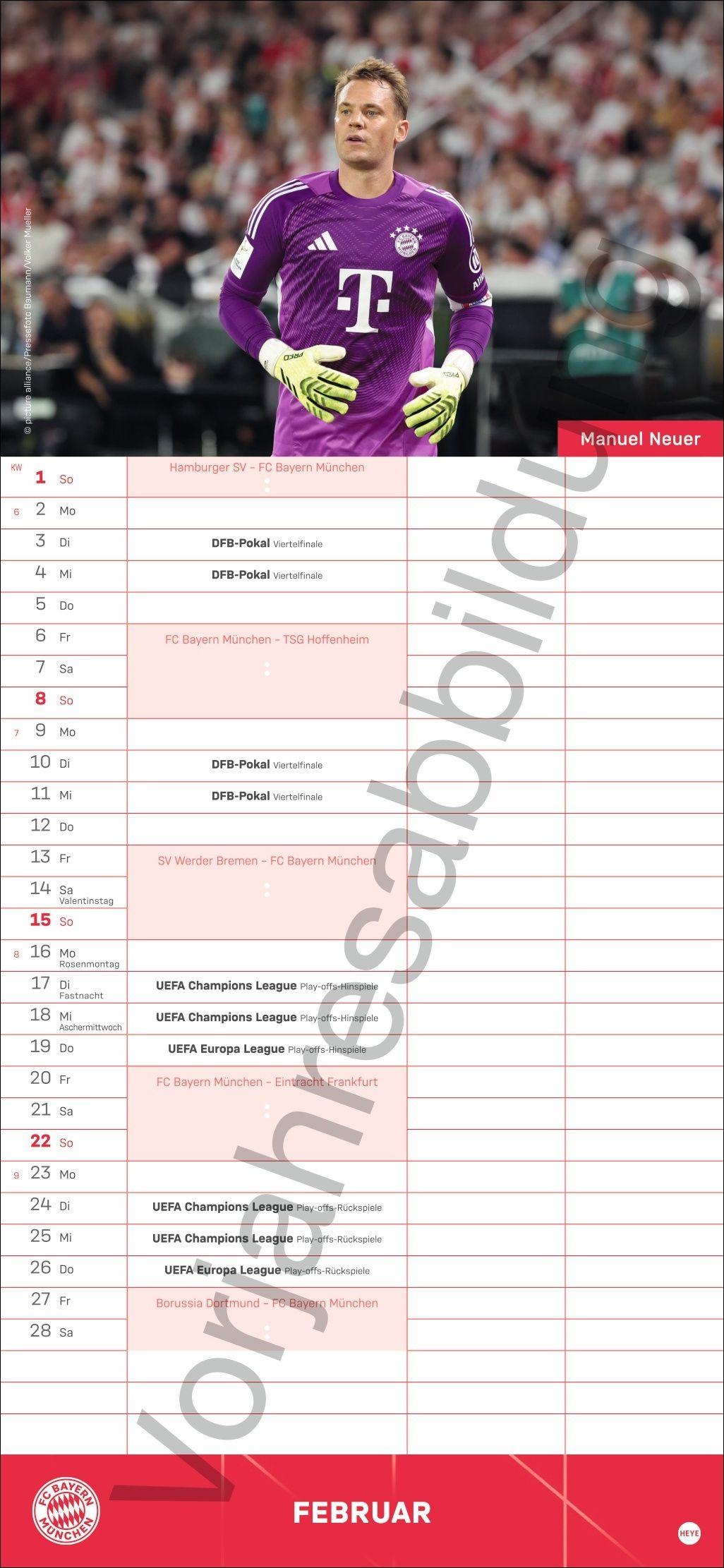 Beispielinhalt (Bild) FC Bayern München Fanplaner 2027