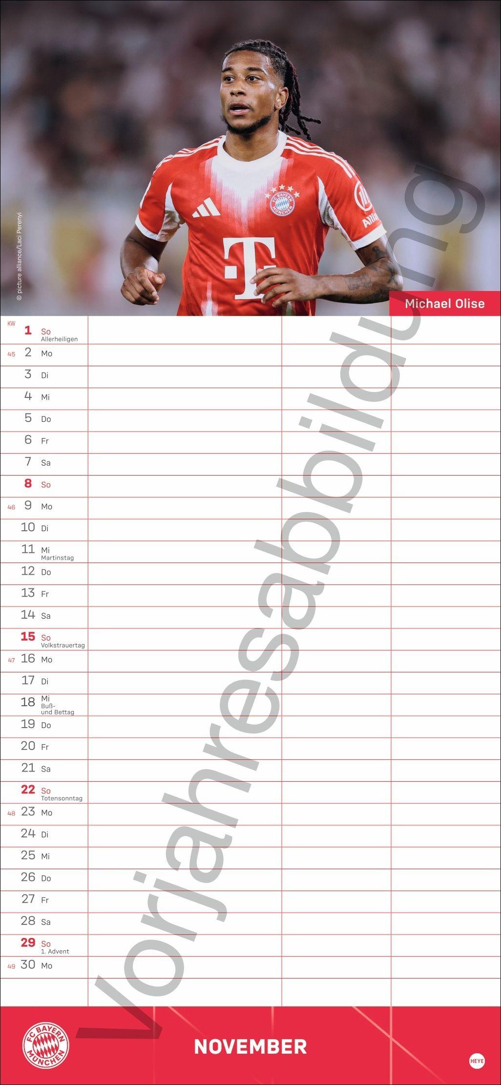 Beispielinhalt (Bild) FC Bayern München Fanplaner 2027