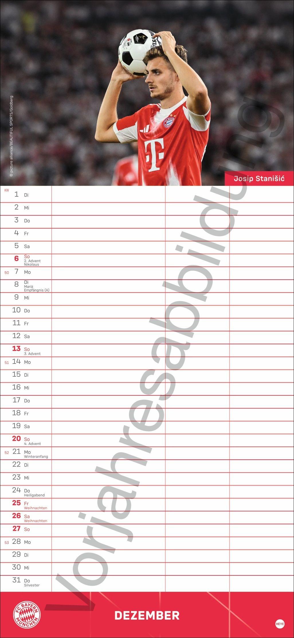 Beispielinhalt (Bild) FC Bayern München Fanplaner 2027