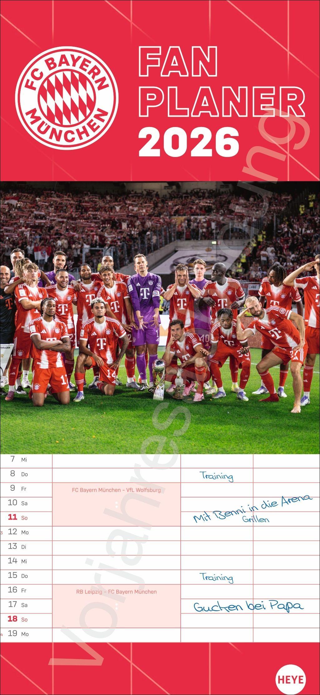 Vorderes Coverbild FC Bayern München Fanplaner 2027