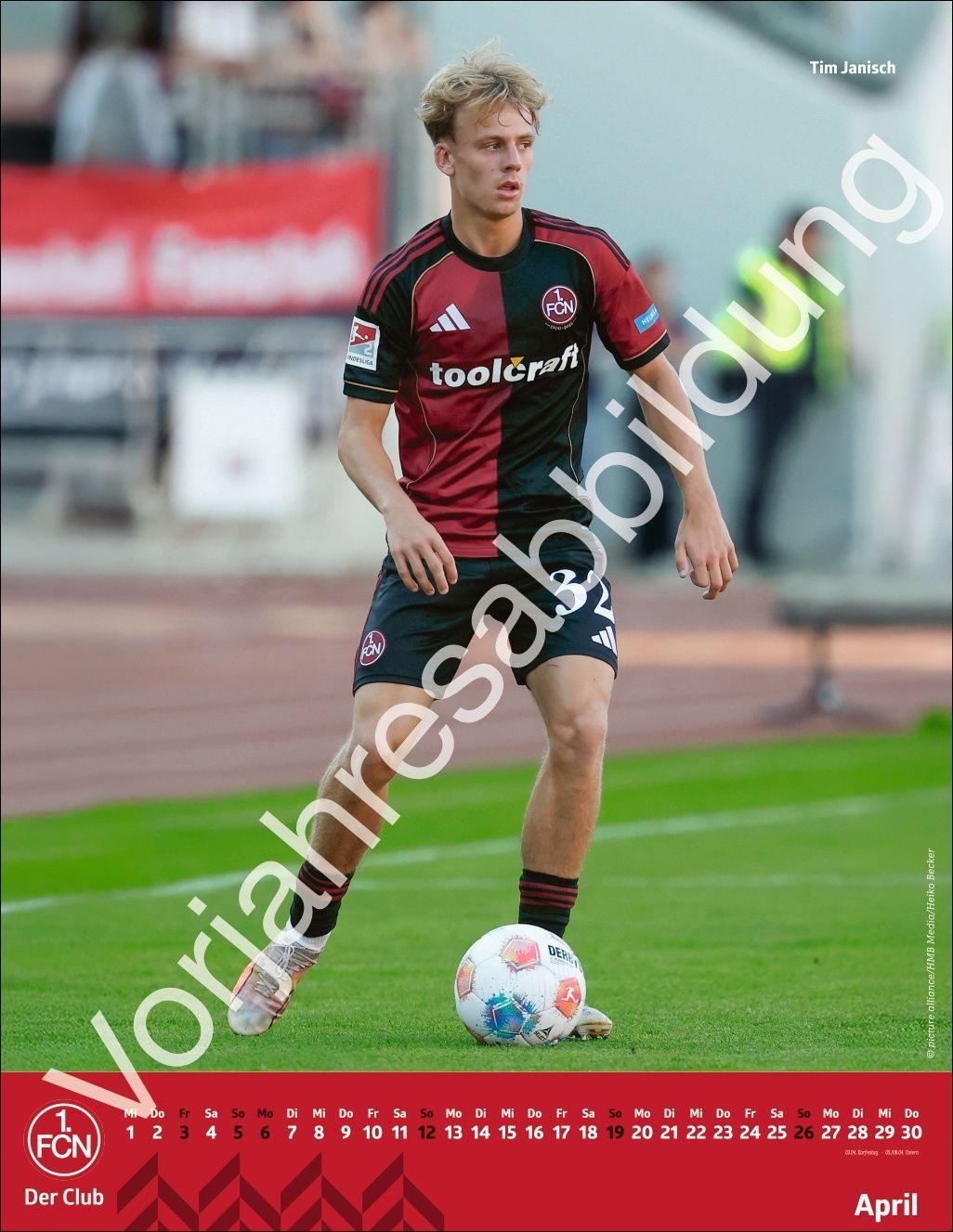 Beispielinhalt (Bild) 1. FC Nürnberg Posterkalender 2027