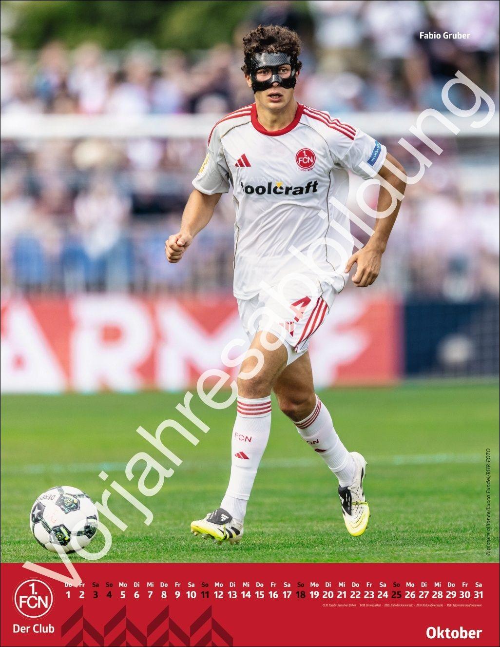 Beispielinhalt (Bild) 1. FC Nürnberg Posterkalender 2027