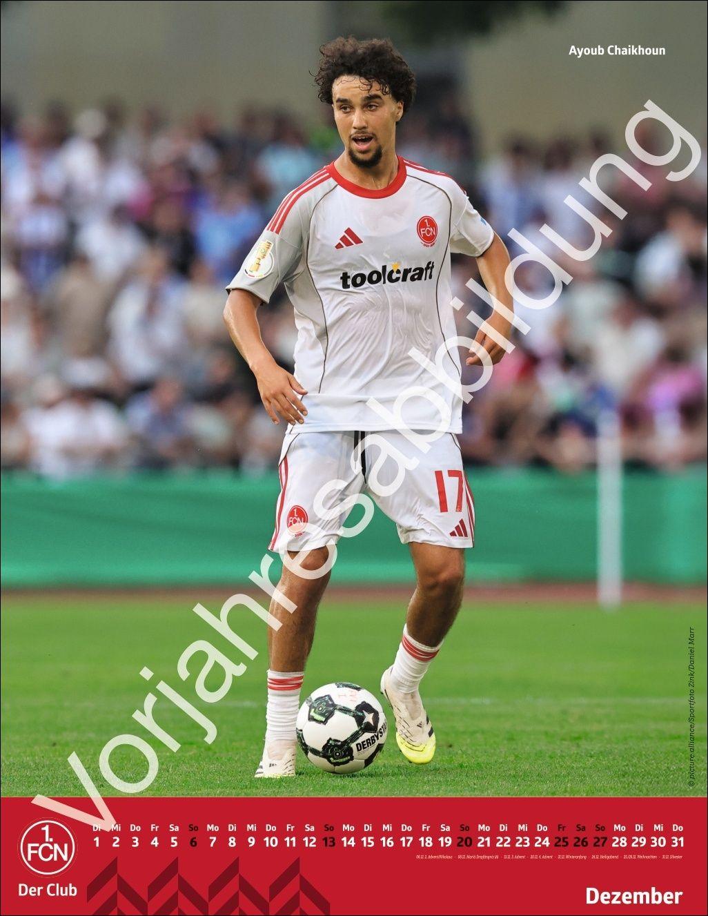 Beispielinhalt (Bild) 1. FC Nürnberg Posterkalender 2027