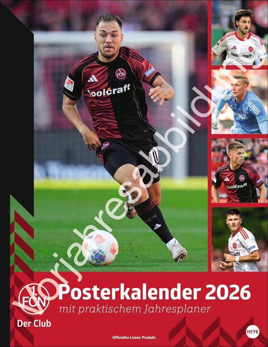 Vorderes Coverbild 1. FC Nürnberg Posterkalender 2027