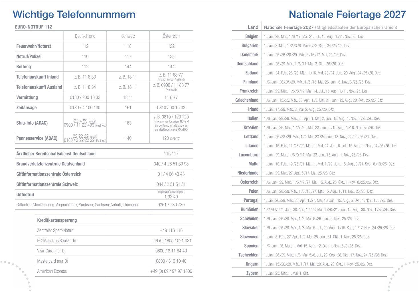 Beispielinhalt (Bild) Tages-Cheftimer A6, petrol 2027