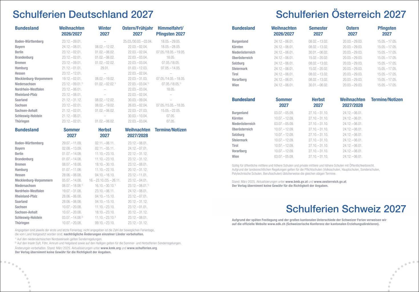 Beispielinhalt (Bild) Tages-Cheftimer A6, petrol 2027