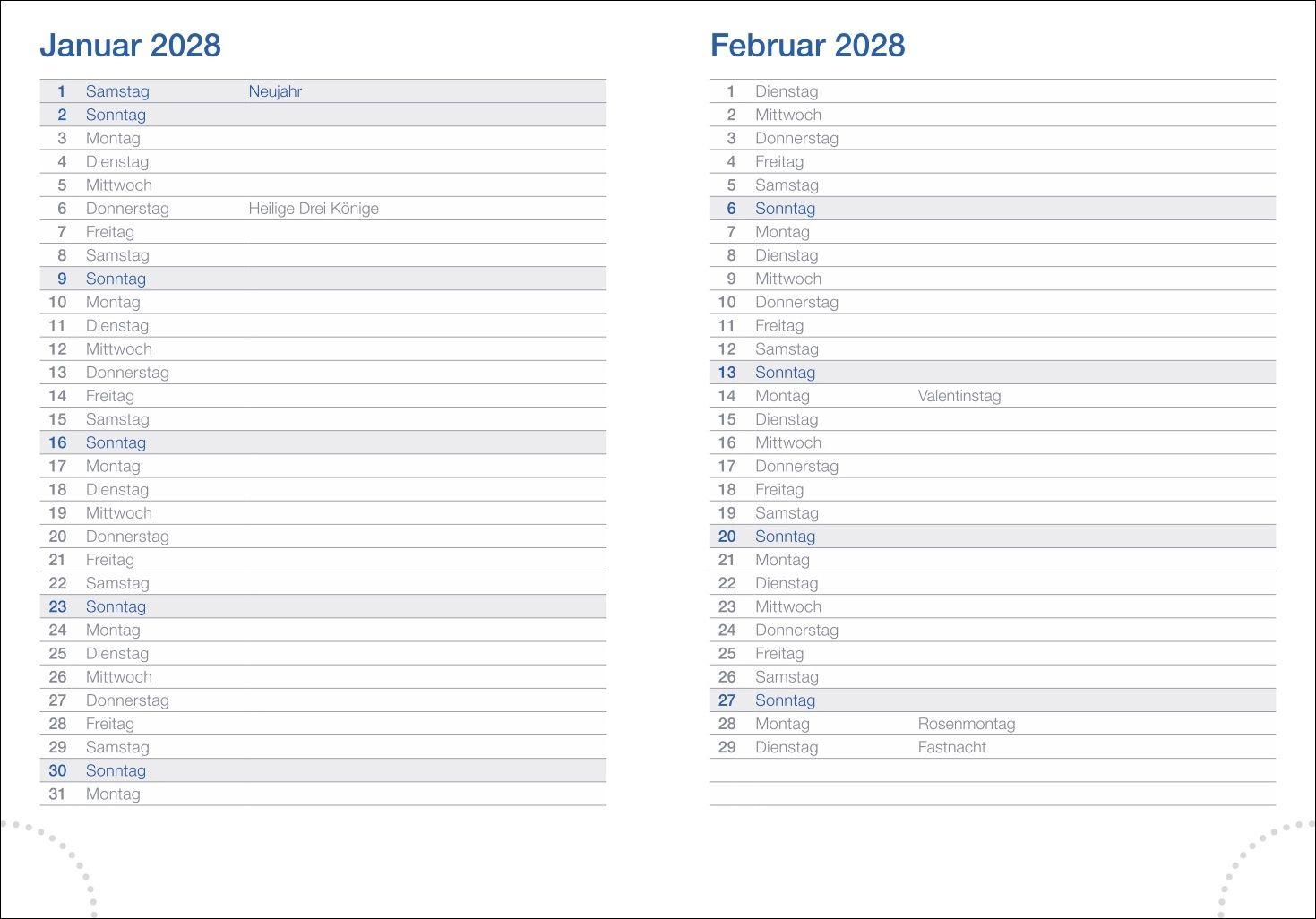 Beispielinhalt (Bild) Tages-Cheftimer A6, petrol 2027
