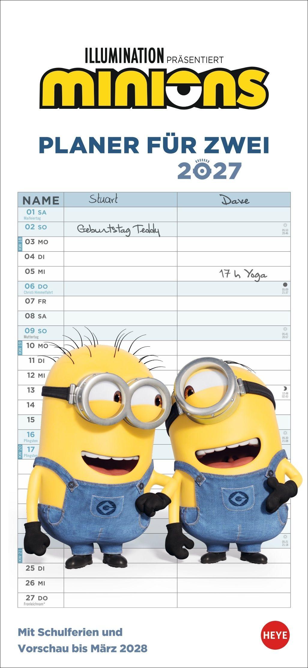 Vorderes Coverbild Minions Planer für zwei 2027