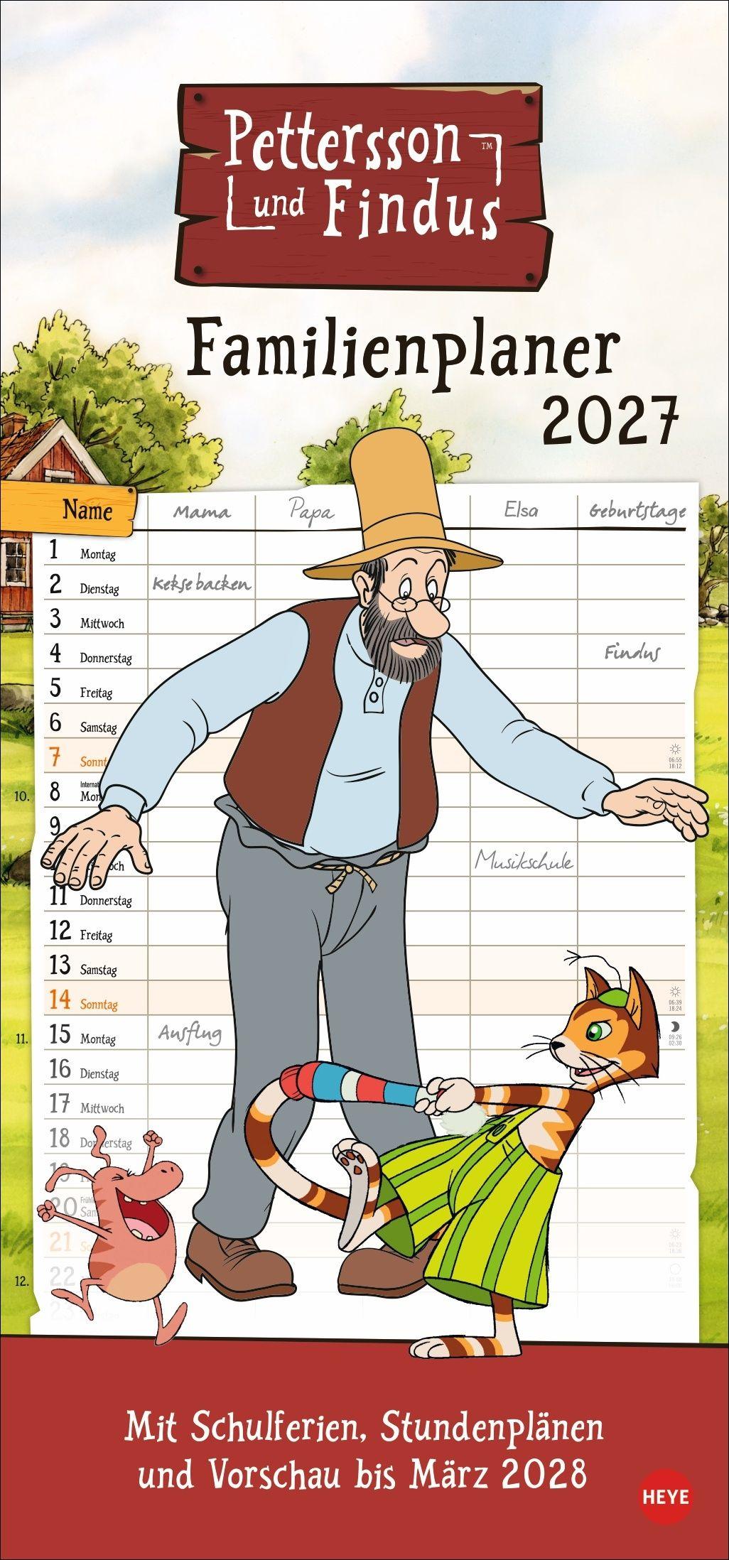 Vorderes Coverbild Pettersson und Findus Familienplaner 2027