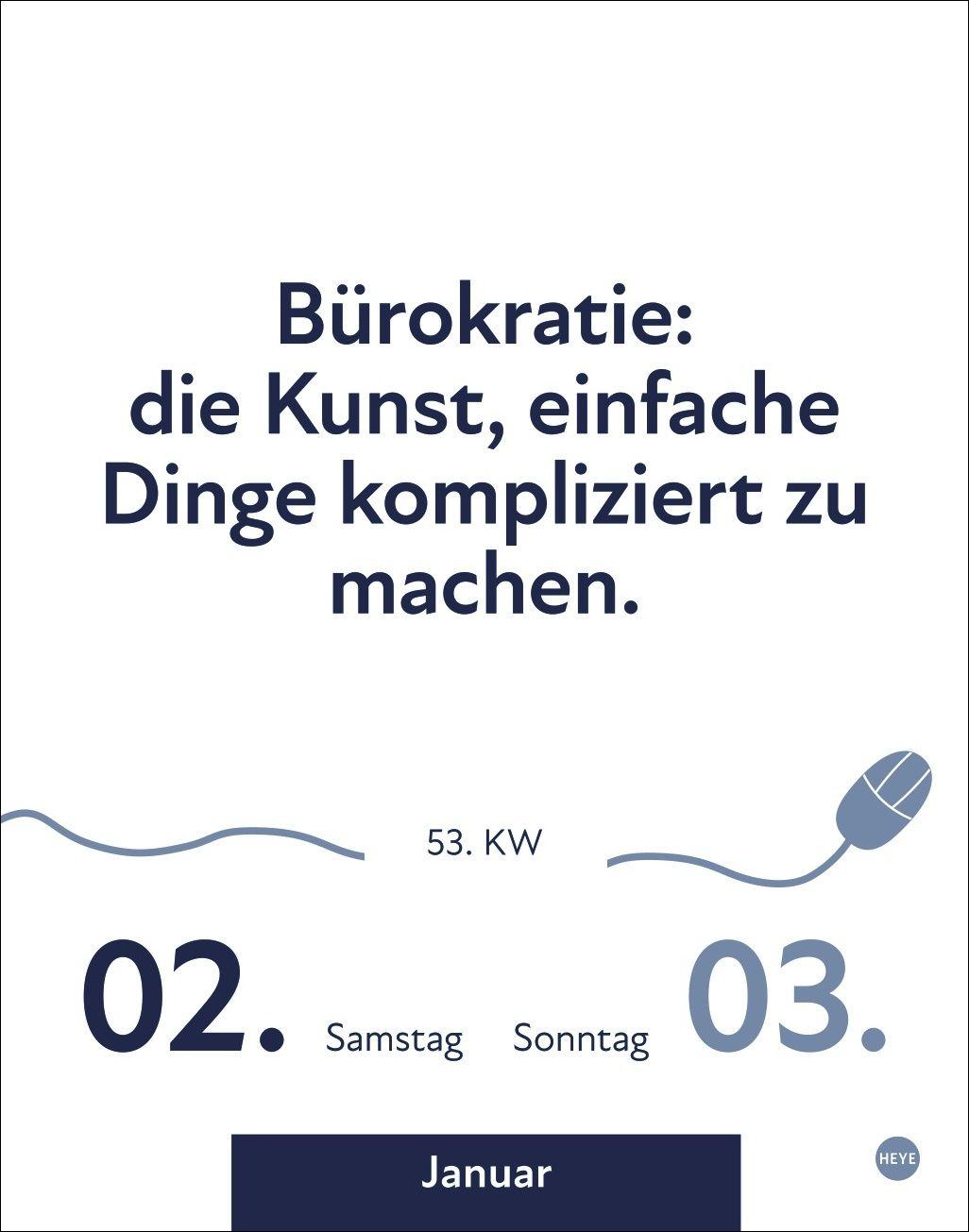 Beispielinhalt (Bild) Die besten Sprüche für lange Bürotage Tagesabreißkalender 2027