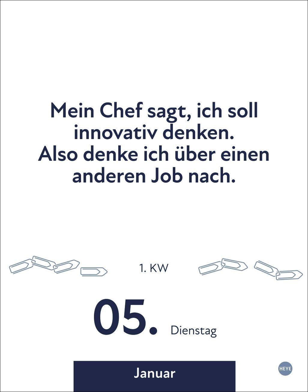 Beispielinhalt (Bild) Die besten Sprüche für lange Bürotage Tagesabreißkalender 2027