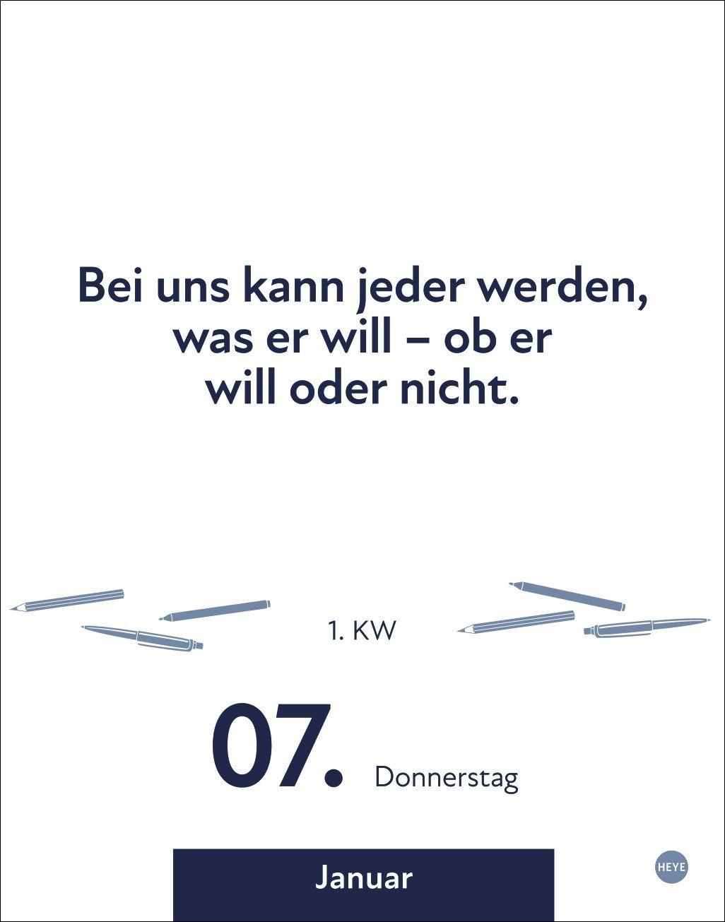 Beispielinhalt (Bild) Die besten Sprüche für lange Bürotage Tagesabreißkalender 2027