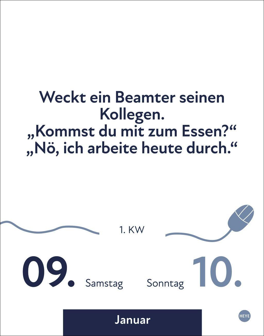 Beispielinhalt (Bild) Die besten Sprüche für lange Bürotage Tagesabreißkalender 2027