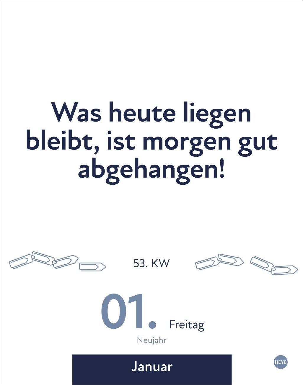Beispielinhalt (Bild) Die besten Sprüche für lange Bürotage Tagesabreißkalender 2027
